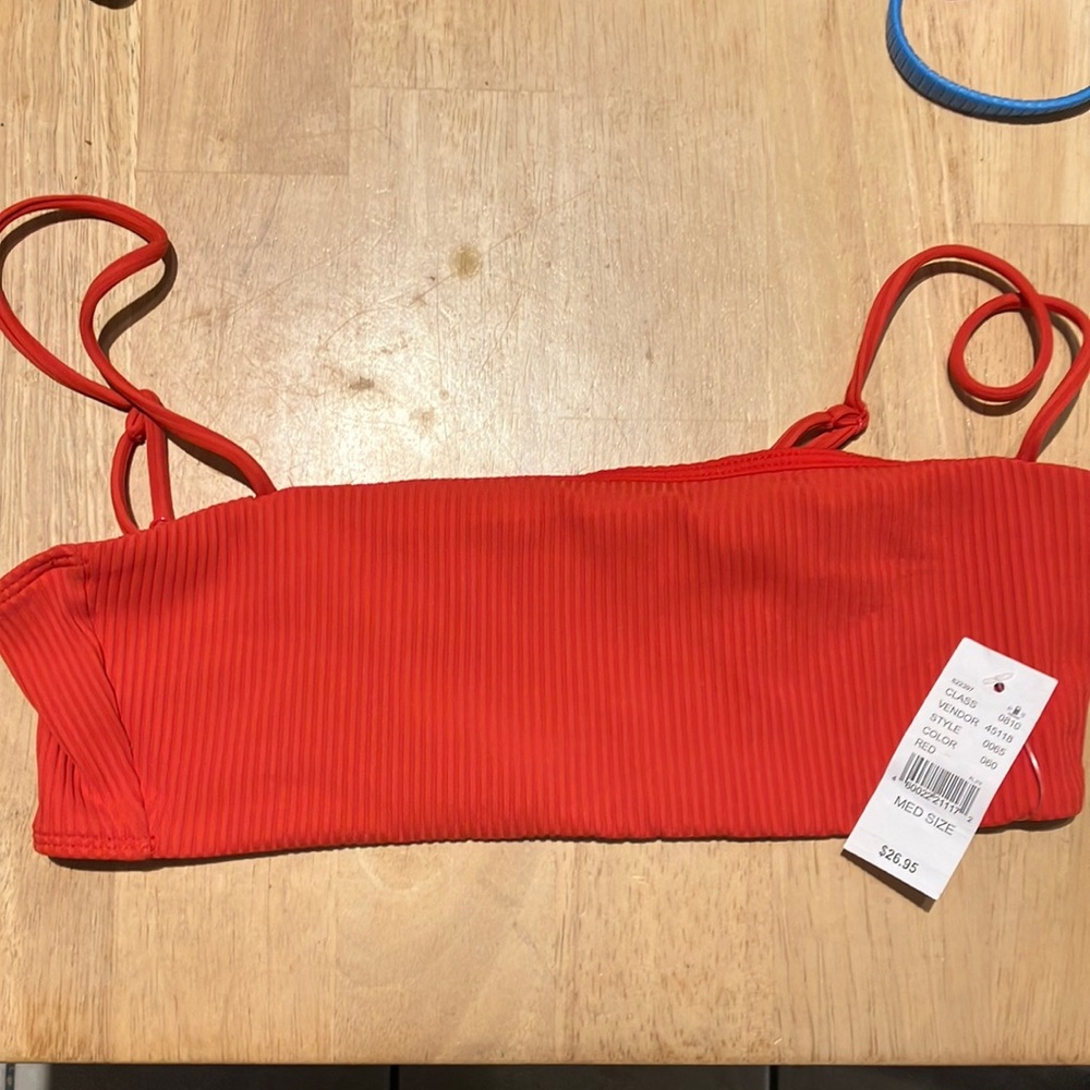 Vibrant Red Ribbed Top